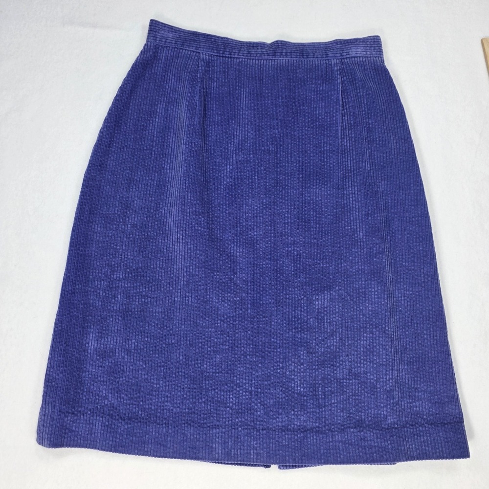 Vintage Perspective Skirt Made In Japan Sz 5 Purple Corduroy Midi A-Line See Pic